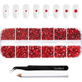 Beadsland red flatback rhinestones front view packaging