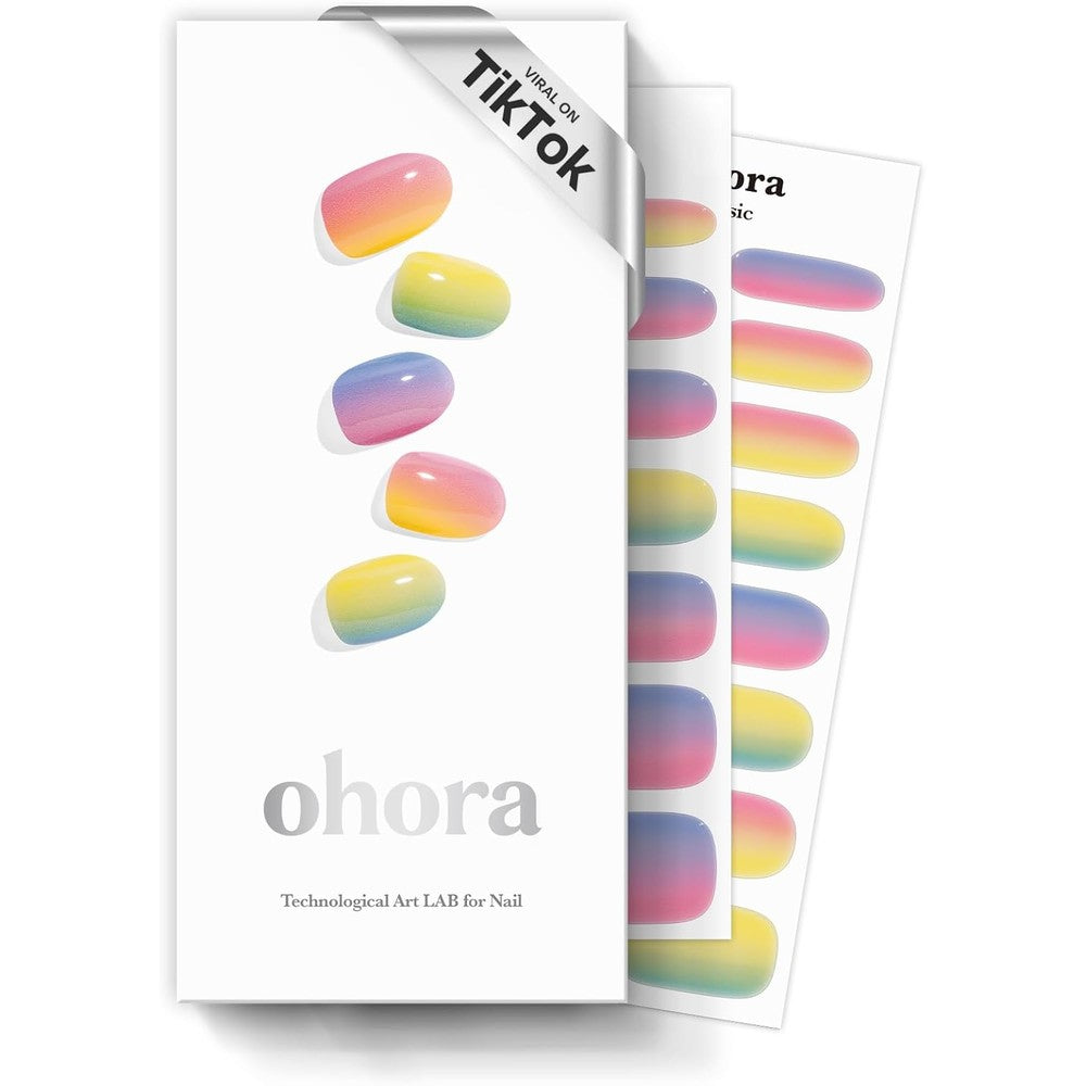 Ohora Semi Cured Gel Nail Strips N Pastel front view packaging