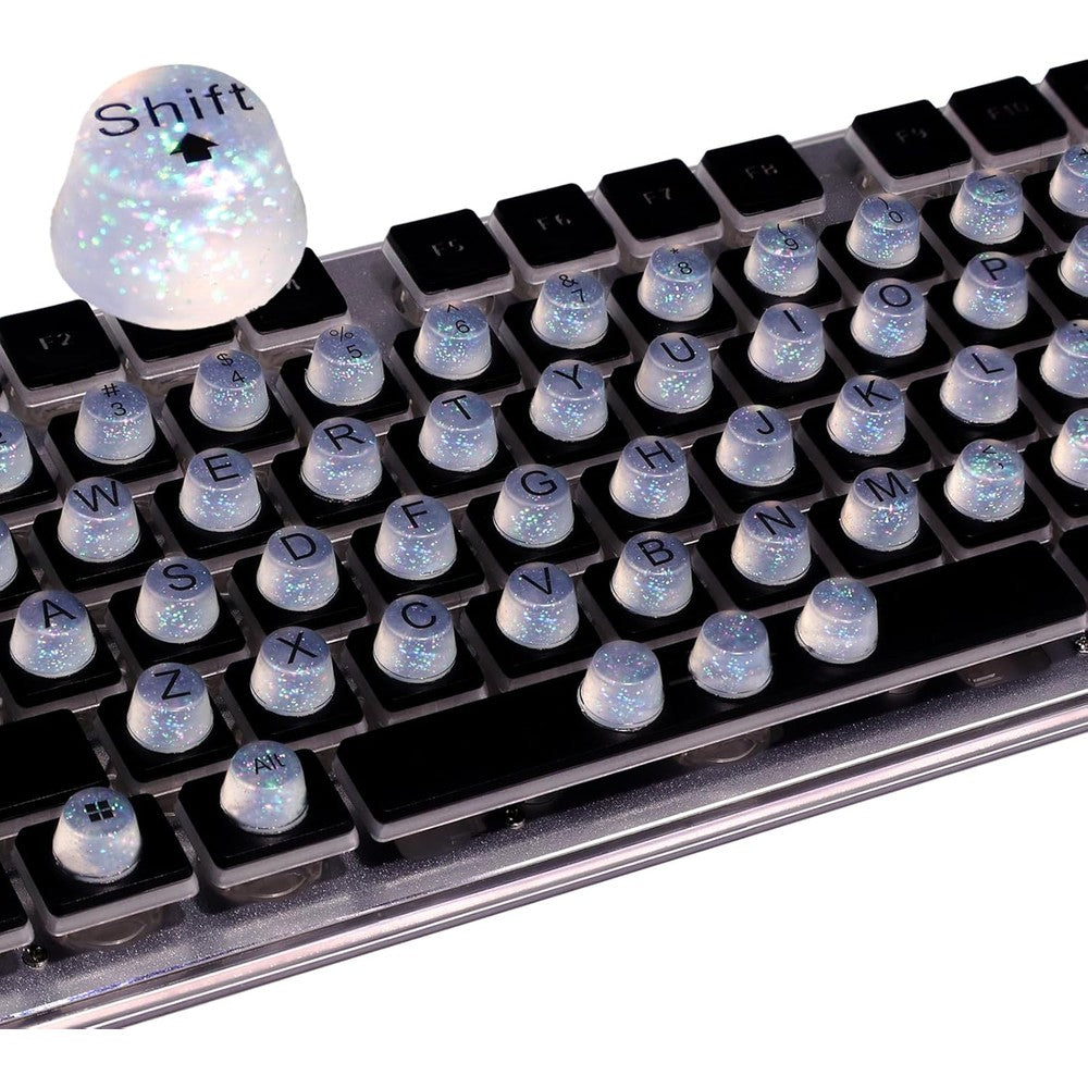 Raised Button keyboard stickers for long nails front view