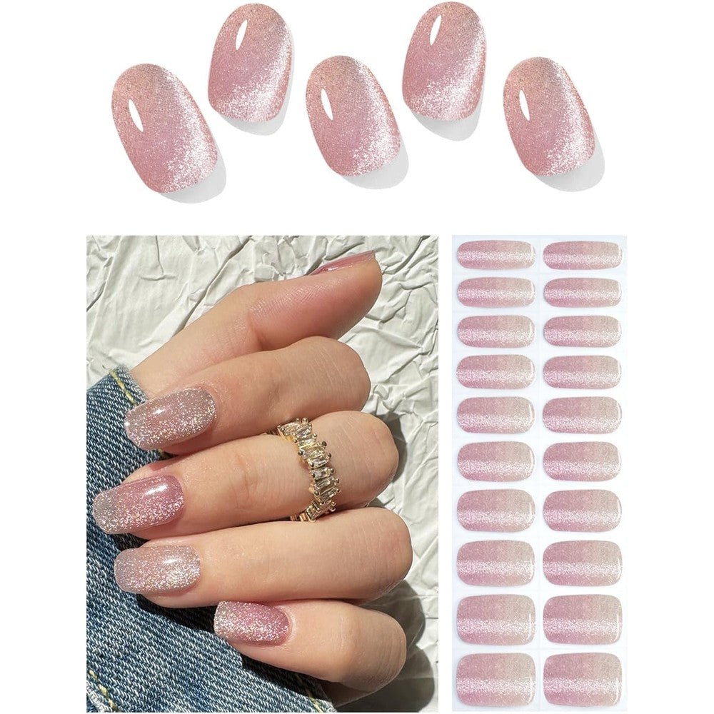 Wahrshei nude pink cat eye gel nail strips packaging front view