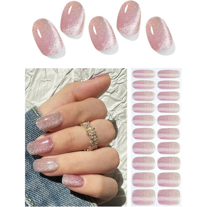 Wahrshei nude pink cat eye gel nail strips packaging front view