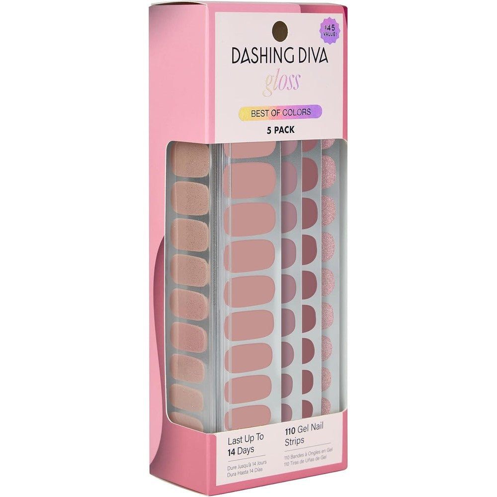 Dashing Diva Gloss Nail Strips Best of Nudes 5-in-1 kit front view