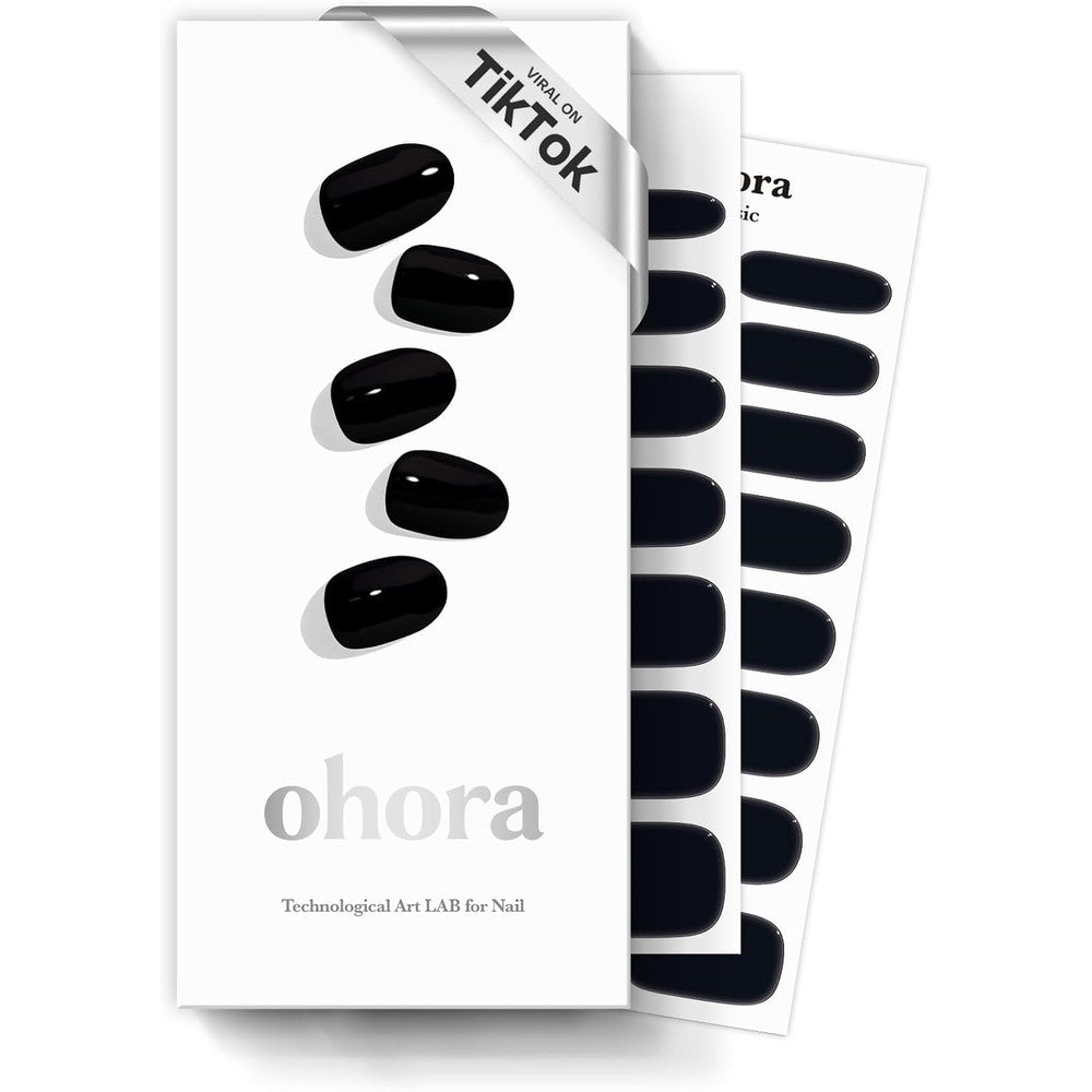 Ohora semi cured gel nail strips N Onyx front packaging view