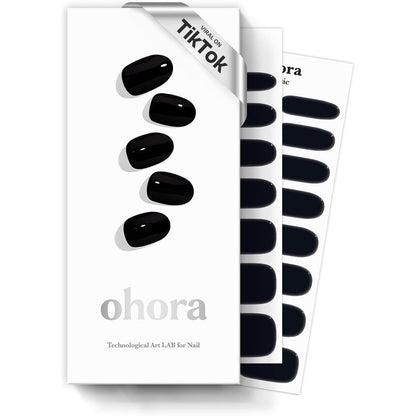 Ohora semi cured gel nail strips N Onyx front packaging view