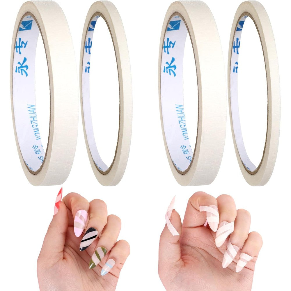 FdcLixuvol white nail tape four rolls set front view showing different widths for French tips manicure styling