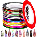Fandamei nail striping tape front view showing multicolor rolls