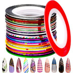 Fandamei nail striping tape front view showing multicolor rolls