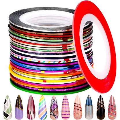 Fandamei 32 Colors Nail Striping Tape Line front view