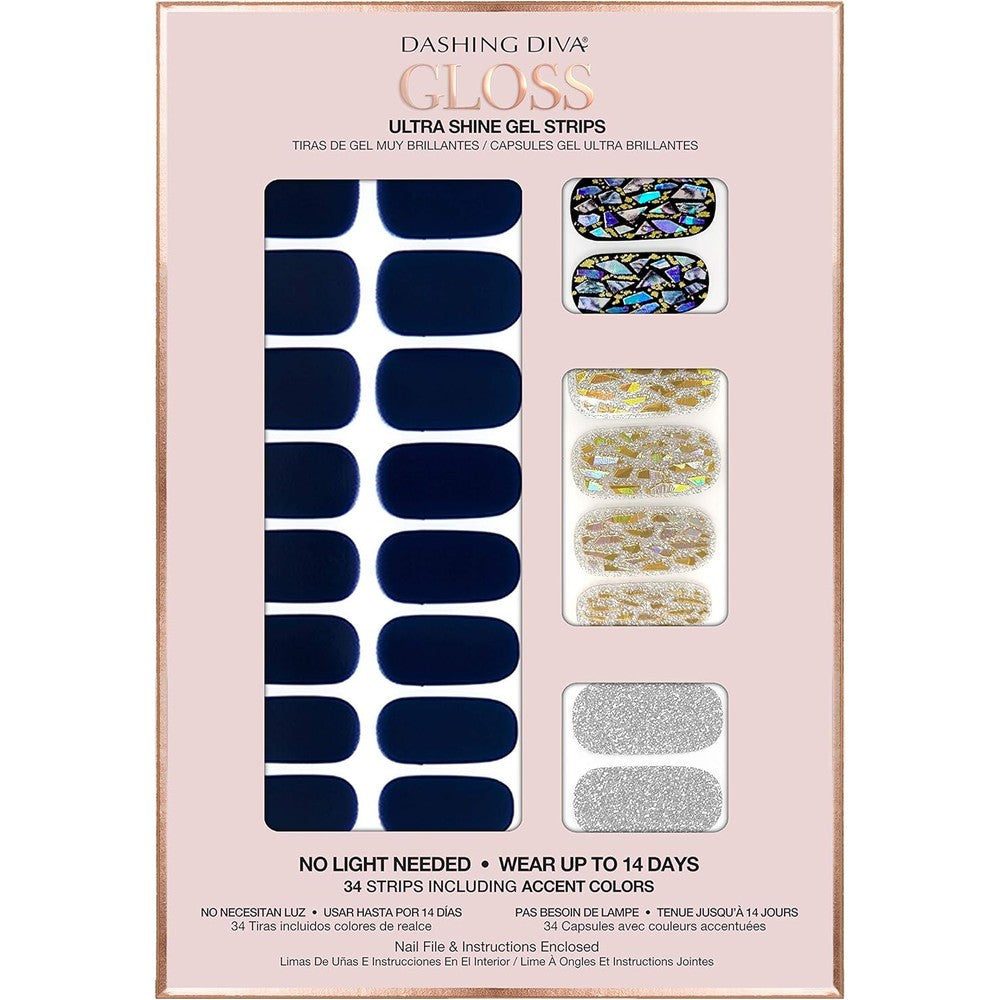 Dashing Diva Gloss Ultra Shine Gel Nail Strips Lapis Lazuli front view