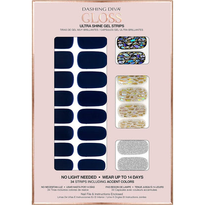 Dashing Diva Gloss Ultra Shine Gel Nail Strips Lapis Lazuli front view