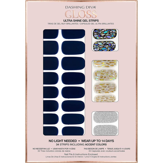 Dashing Diva Gloss Ultra Shine Gel Nail Strips Lapis Lazuli front view