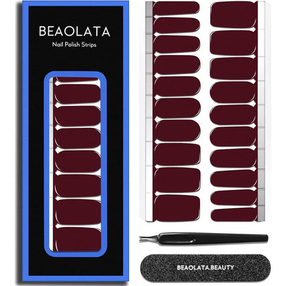 Kira semi cured gel nail polish strips packaging front view featuring vineyard dark red color variant