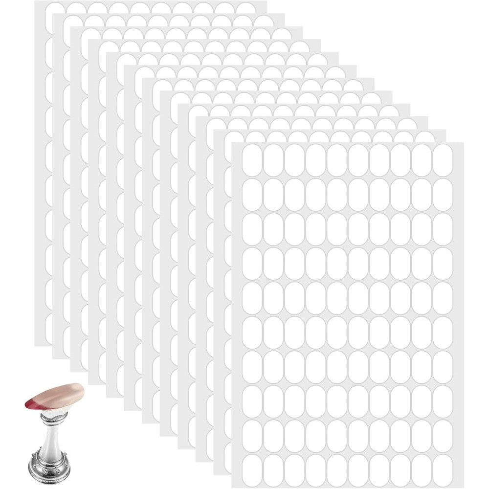 LXUEJIE 1200 Pieces Double Sided Nail Sticky Tack front packaging view showing clear adhesive sheets.