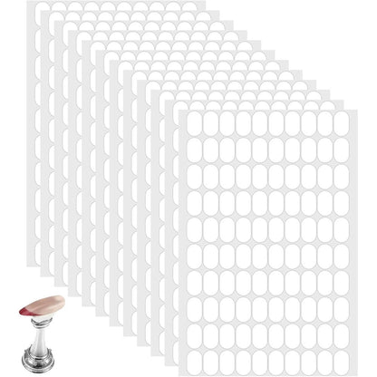 LXUEJIE 1200 Pieces Double Sided Nail Sticky Tack front packaging view showing clear adhesive sheets.