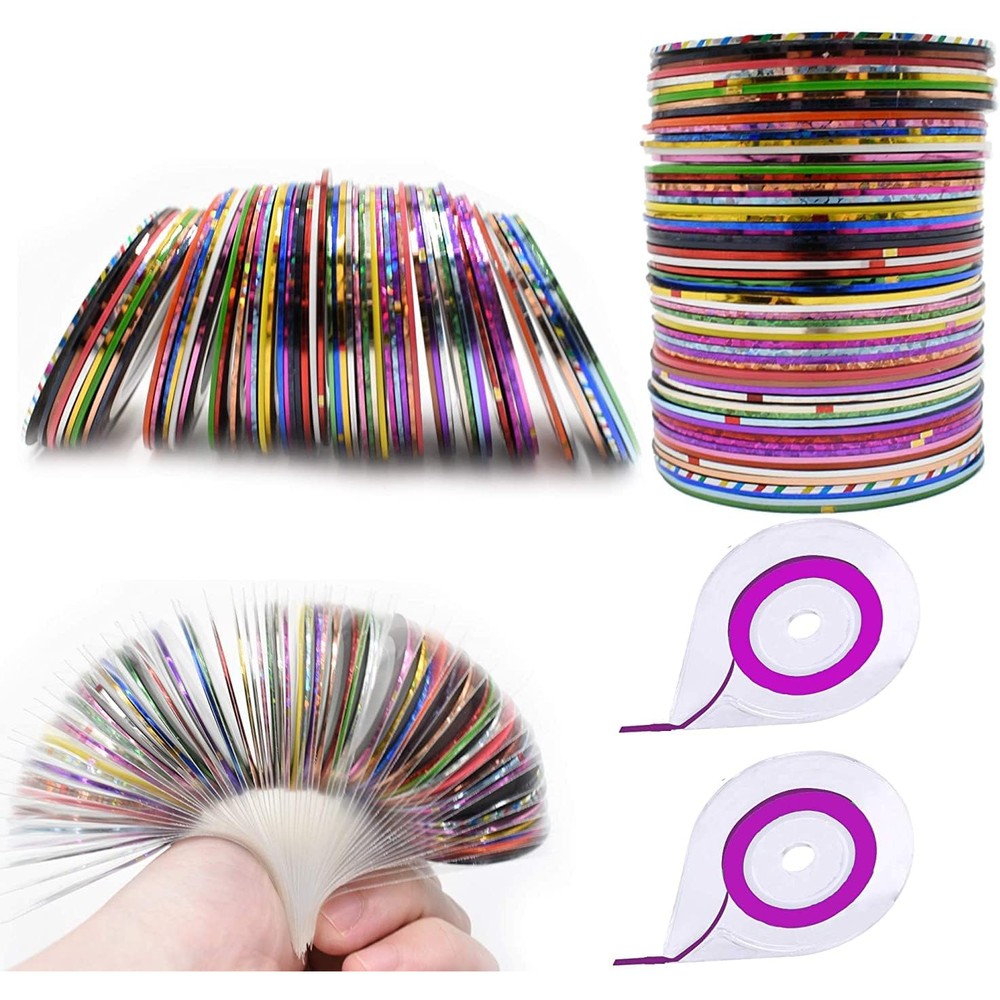 Myubwtf 60 colors nail striping tape set with dispensers