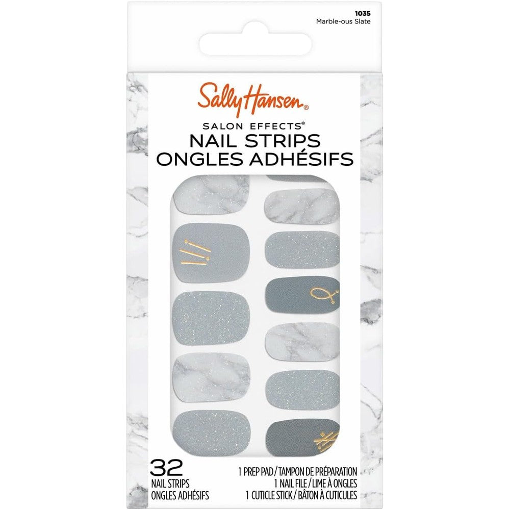 Sally Hansen Salon Effects Nail Strips Marble-OUS Slate front packaging display