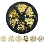 Dshijie gold butterfly nail art charms front view of carousel wheel