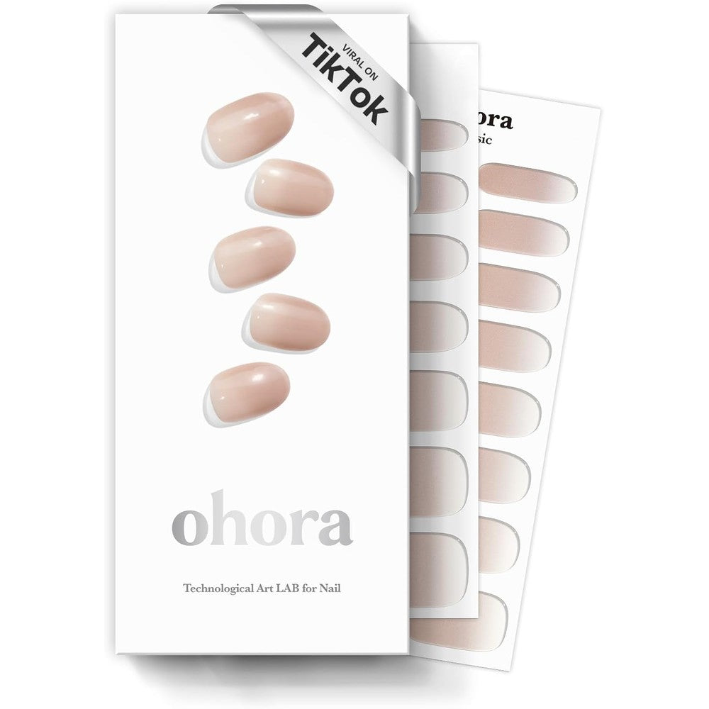 Ohora Semi Cured Gel Nail Strips N Mild Latte front view packaging