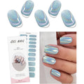 Feelhigh Jmeowio blue purple glitter semi cured gel nail stickers front view packaging