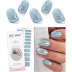 Feelhigh Jmeowio blue purple glitter semi cured gel nail stickers front view packaging