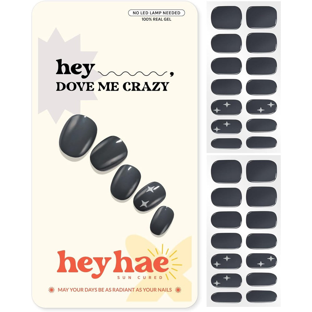 Heyhae semi cured gel nail strips Dove Me Crazy packaging front view