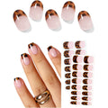 Autyamee leopard French semi cured gel nail strips front view packaging