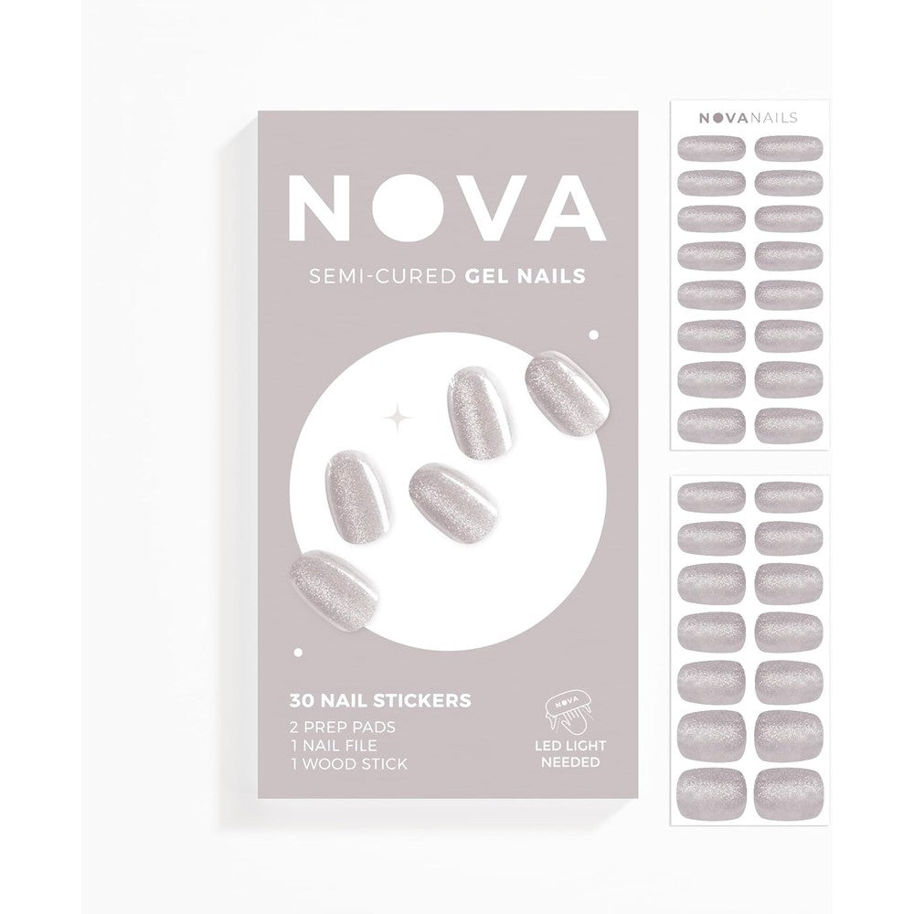 Nova Nails Chinchilla semi-cured gel nail strips box front view