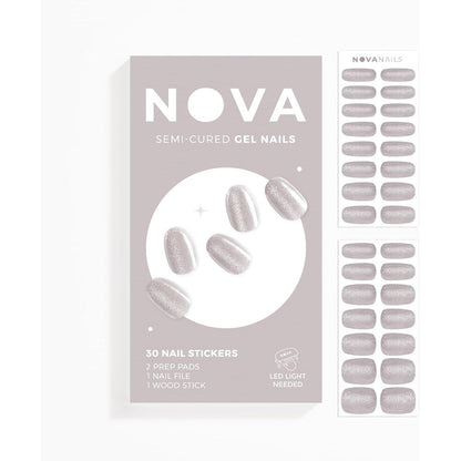 Nova Nails Chinchilla semi-cured gel nail strips box front view