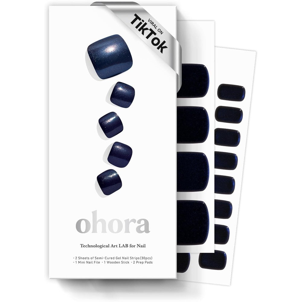 Ohora Semi Cured Gel Pedi Strips P Sepia Mirror product box front