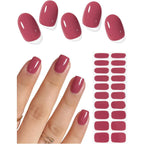 AutyaMee dry rose red semi cured gel nail strips front view packaging