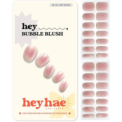 Heyhae Bubble Blush semi-cured gel nail strips front packaging