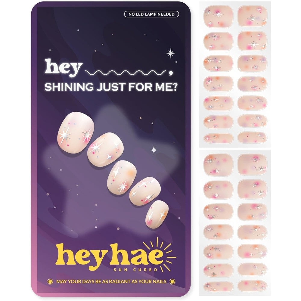 Heyhae semi cured gel nail strips Hey Shining Just for Me packaging front view