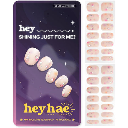 Heyhae semi cured gel nail strips Hey Shining Just for Me packaging front view