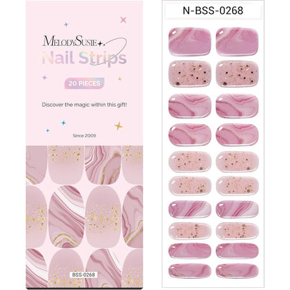MelodySusie Semi Cured Gel Nail Strips Nude Pink Marble front packaging