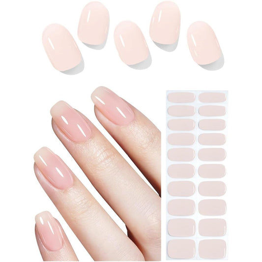 Nailog semi cured gel nail strips jelly nude front view