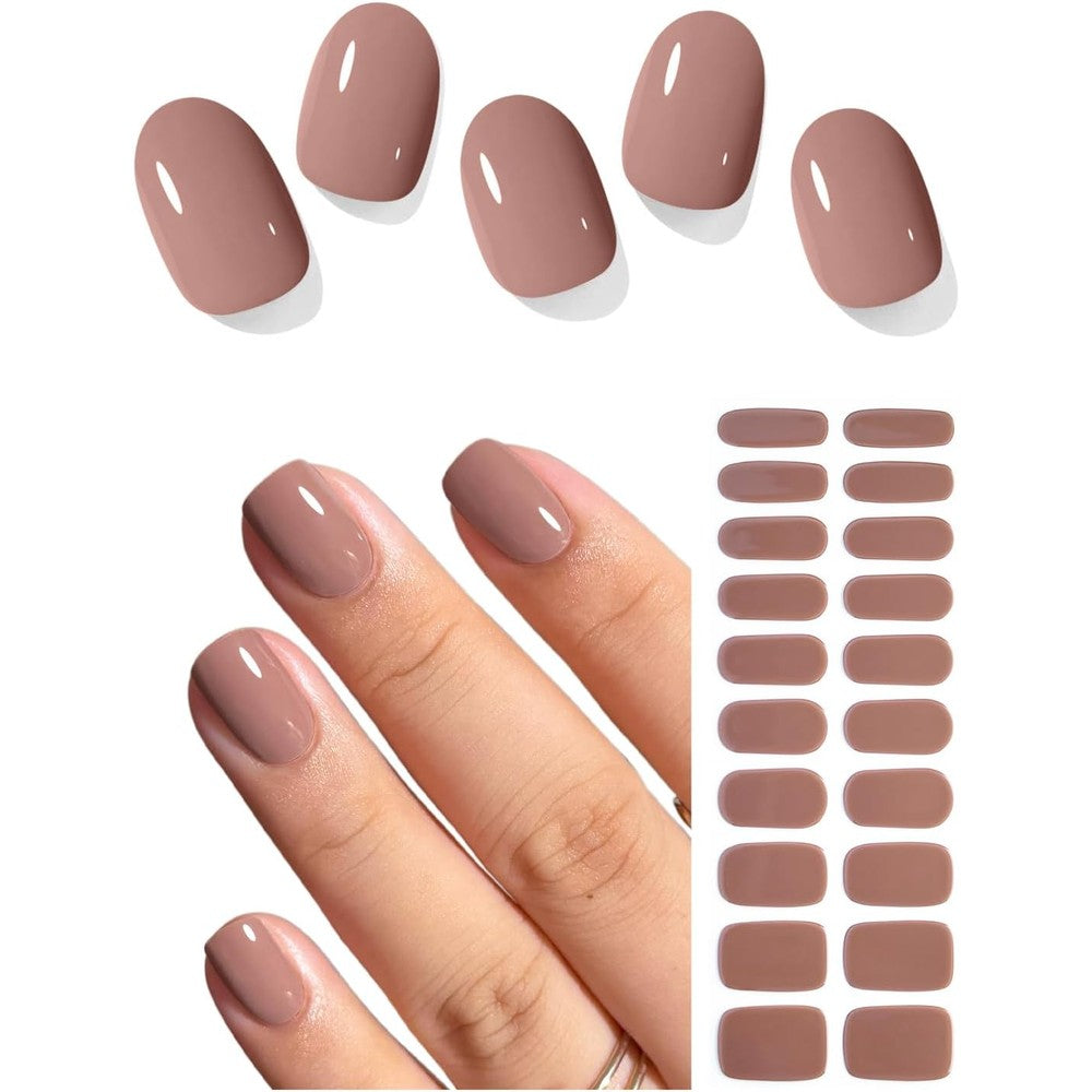 AutyaMee Semi Cured Gel Nail Strips Chestnut N front packaging