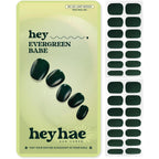 Heyhae semi cured gel nail strips evergreen babe front view packaging