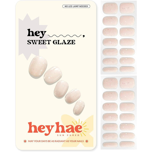 Heyhae Sweet Glaze semi cured gel nail strips front packaging view