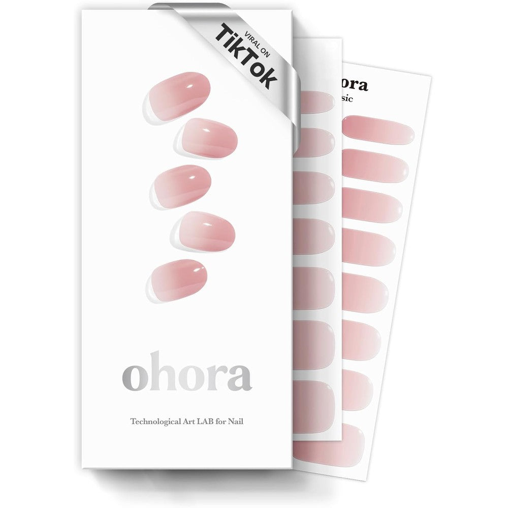 Ohora N Milk Rose semi cured gel nail strips front packaging