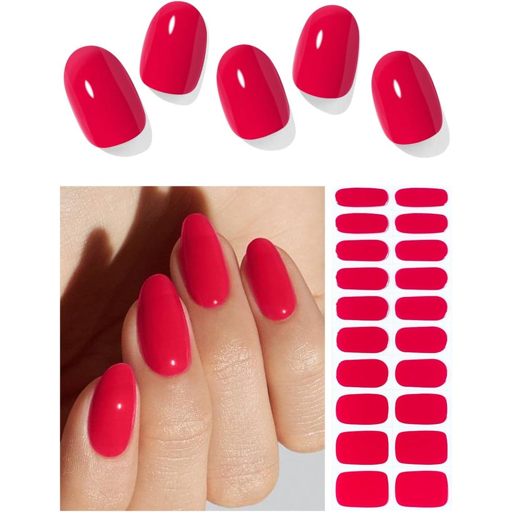 AutyaMee A Red Semi Cured Gel Nail Strips front packaging view