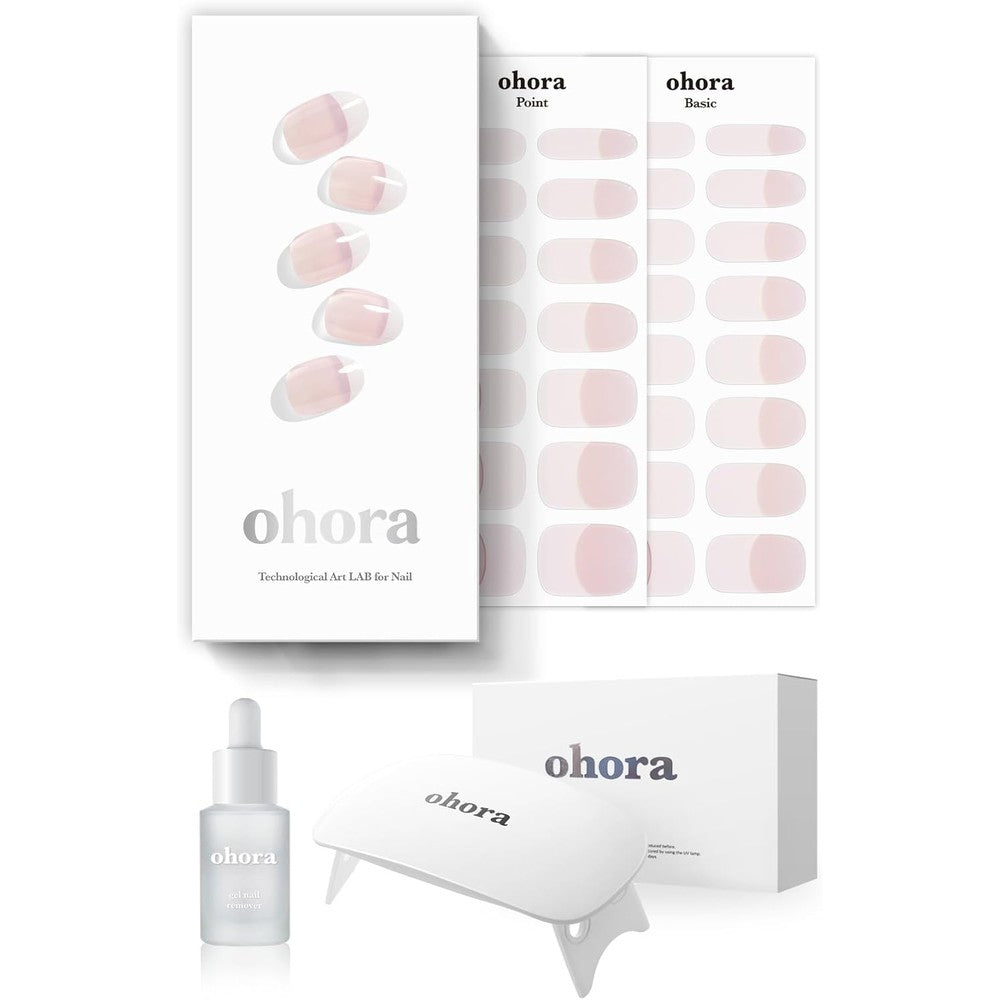 Ohora N Essential French gel nail kit with UV lamp and packaging
