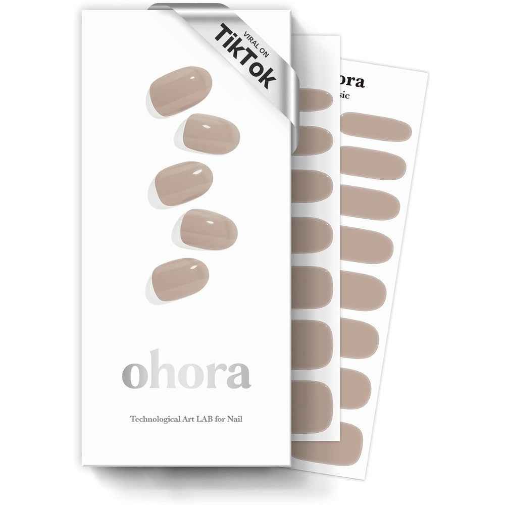 Ohora Semi Cured Gel Nail Strips N Cream Beige front view