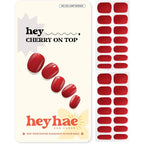 Heyhae cherry on top semi cured gel nail strips front packaging view