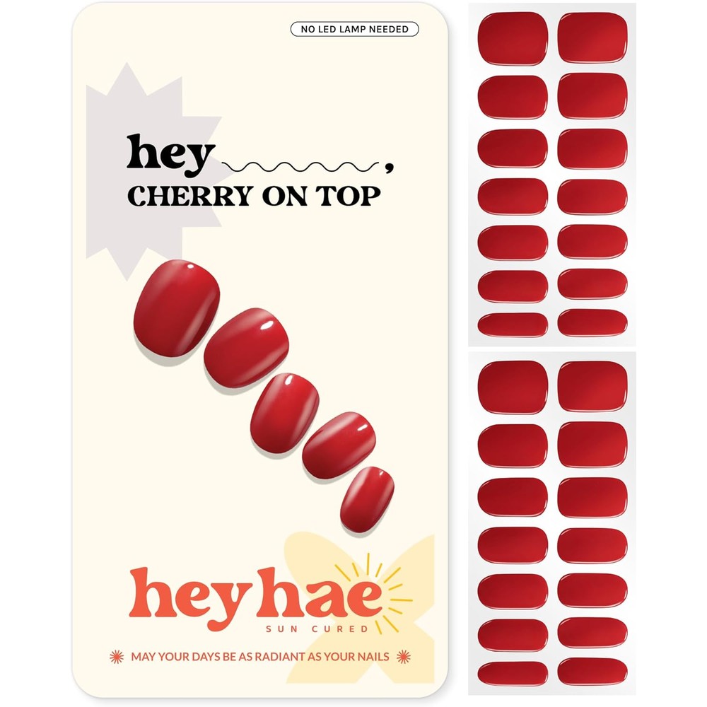 Heyhae Semi Cured Gel Nail Strips Cherry On Top front packaging