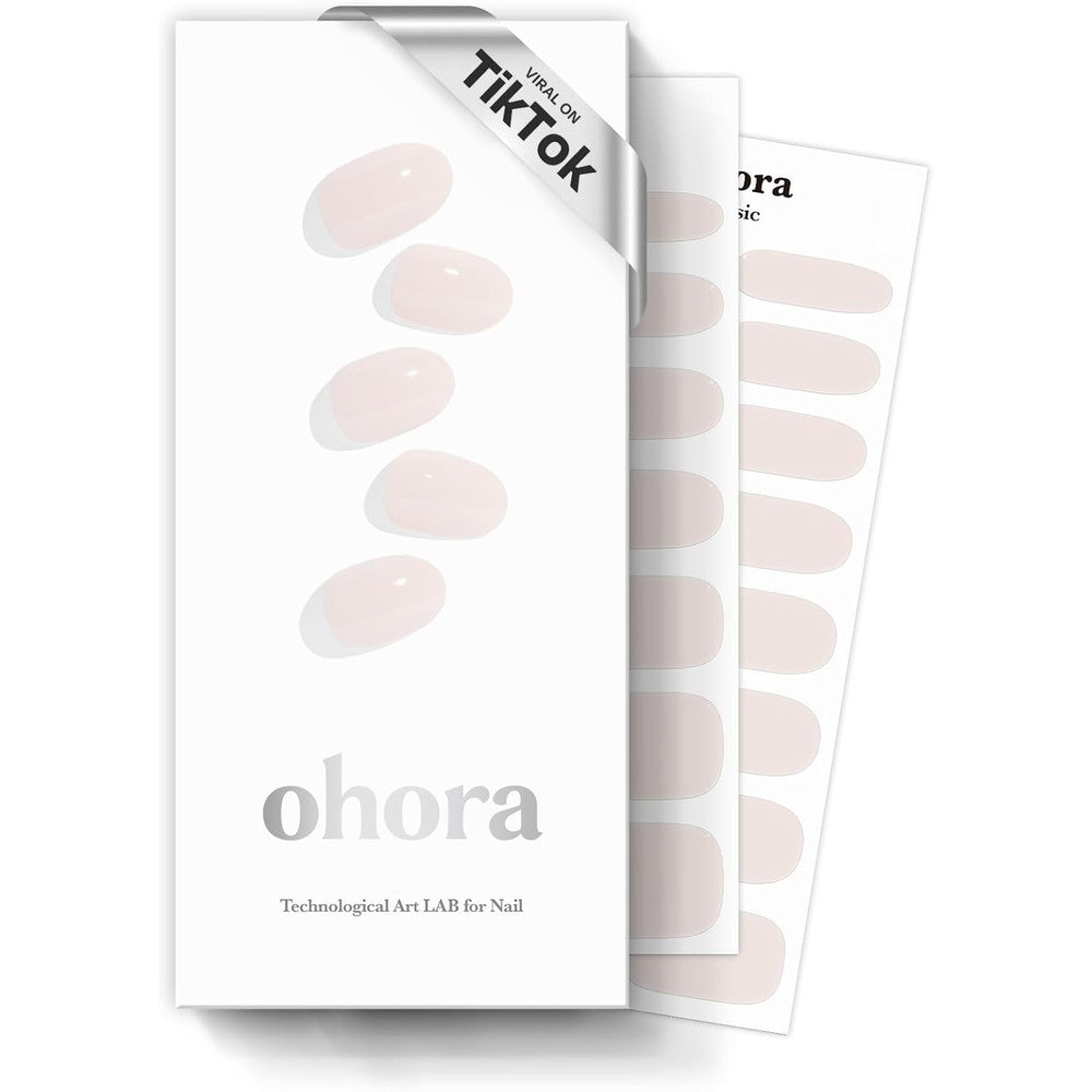 Ohora semi cured gel nail strips N Cream Light front packaging view
