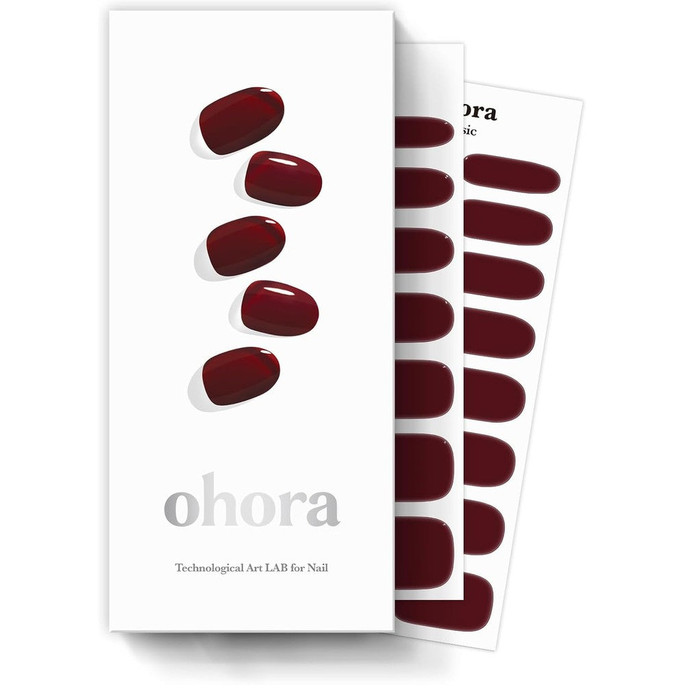 Ohora semi cured gel nail strips N Classic Burgundy packaging