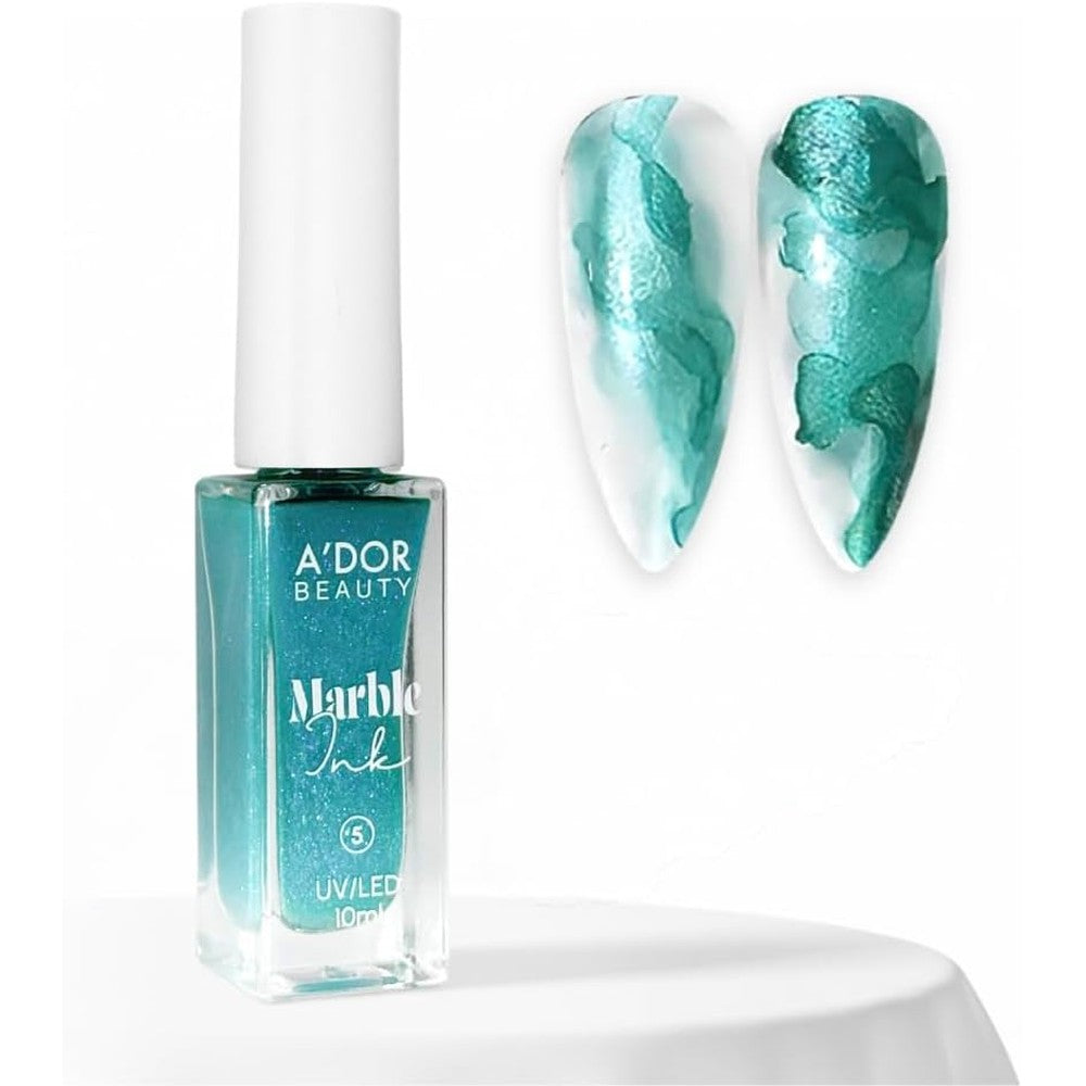 Mizhse A'Dor Beauty marble ink nail set front view