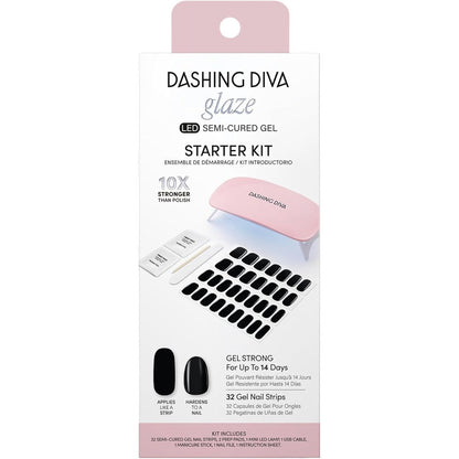 Dashing Diva Glaze Real Black Gel Nail Starter Kit front view