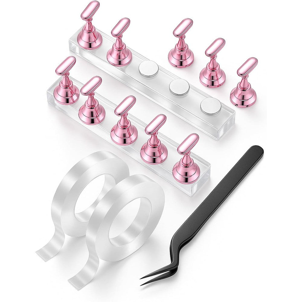 HomTop nail art practice stand set with magnetic holders and acrylic base