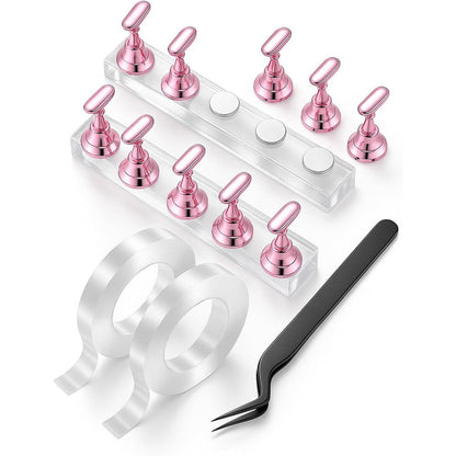 HomTop nail art practice stand set with magnetic holders and acrylic base